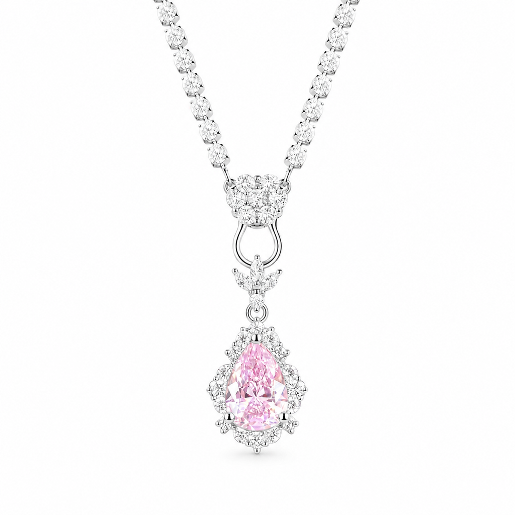 Blush Teardrop Crystal Jewelry Set