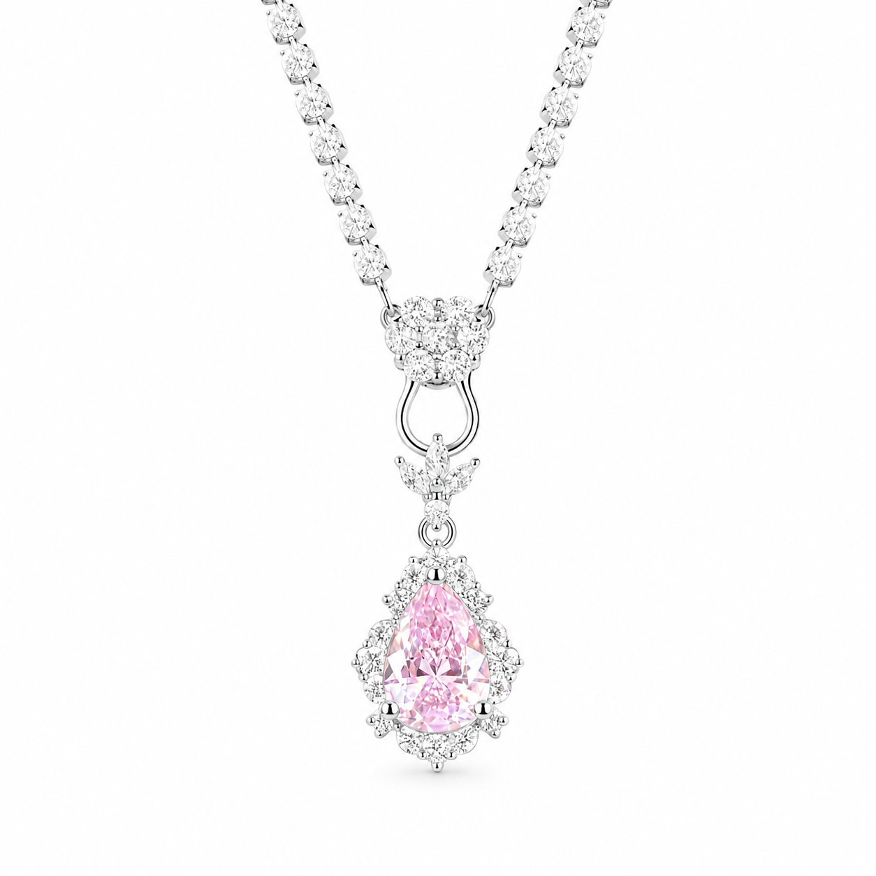 Blush Teardrop Crystal Jewelry Set