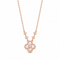 Rose Gold Floral Crystal Necklace