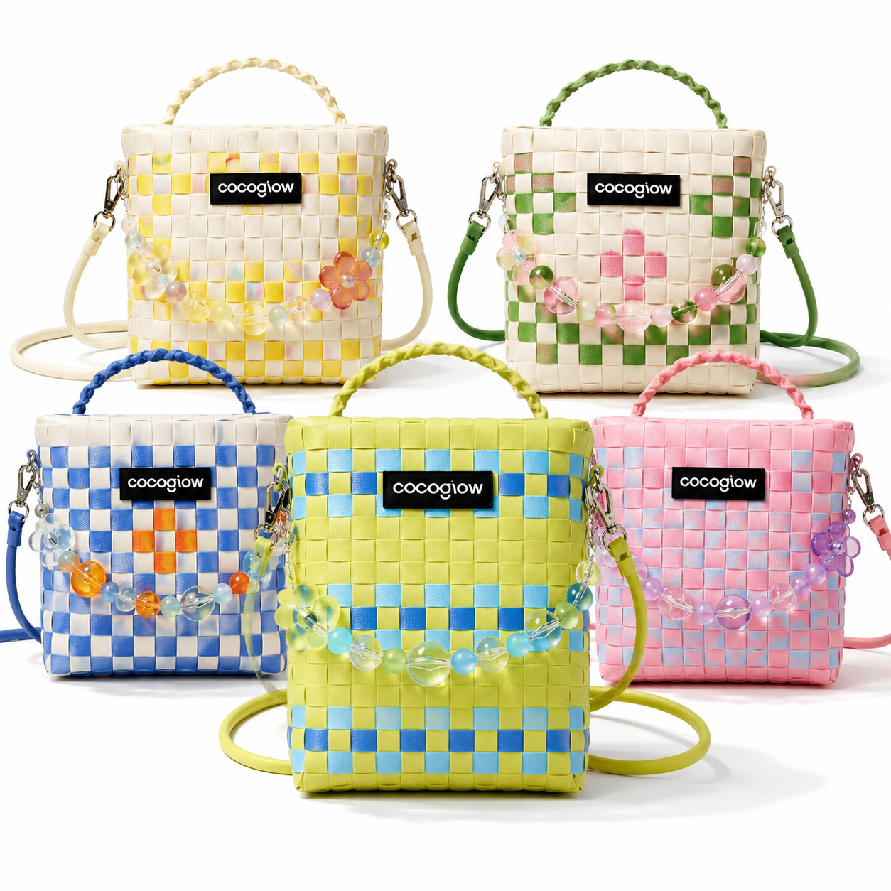 Colorful Woven Beaded Crossbody Bag