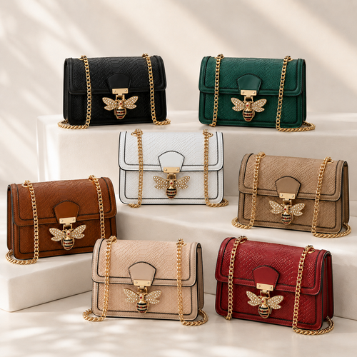 Bee Charm Chain Shoulder Bag
