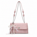 Blush Pearl Bow Chain Shoulder Bag