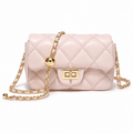 Blush Quilted Chain Shoulder Bag