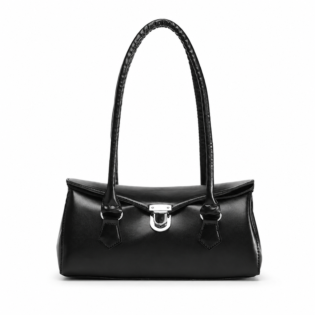 Classic Black Top Handle Shoulder Bag