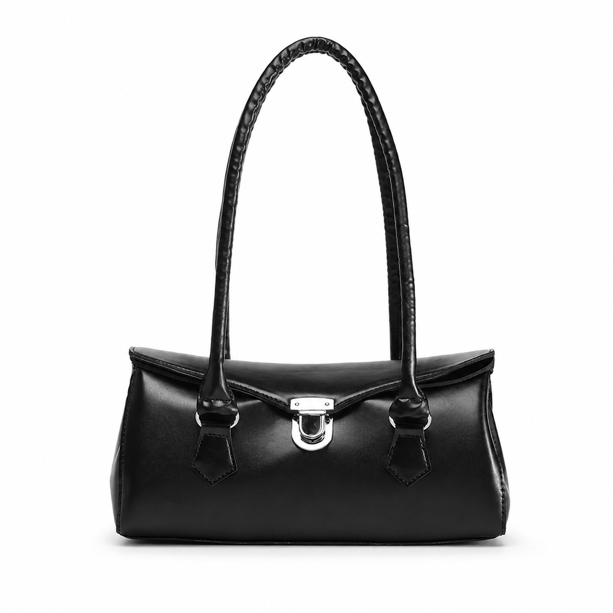 Classic Black Top Handle Shoulder Bag