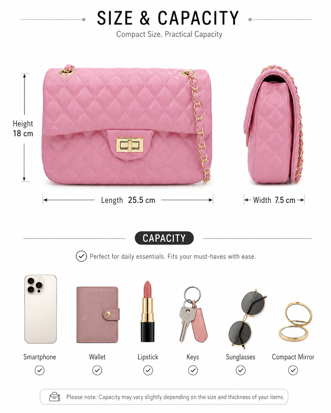 Luxe Quilted Chain Shoulder Bag