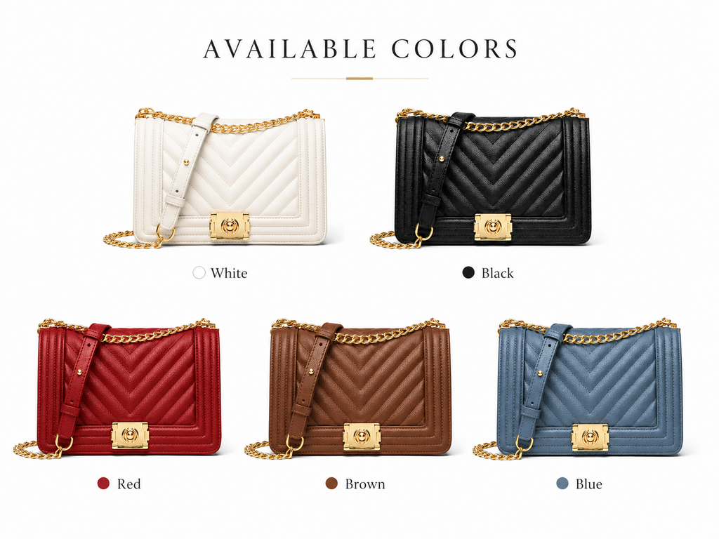 Classic Chevron Chain Shoulder Bag