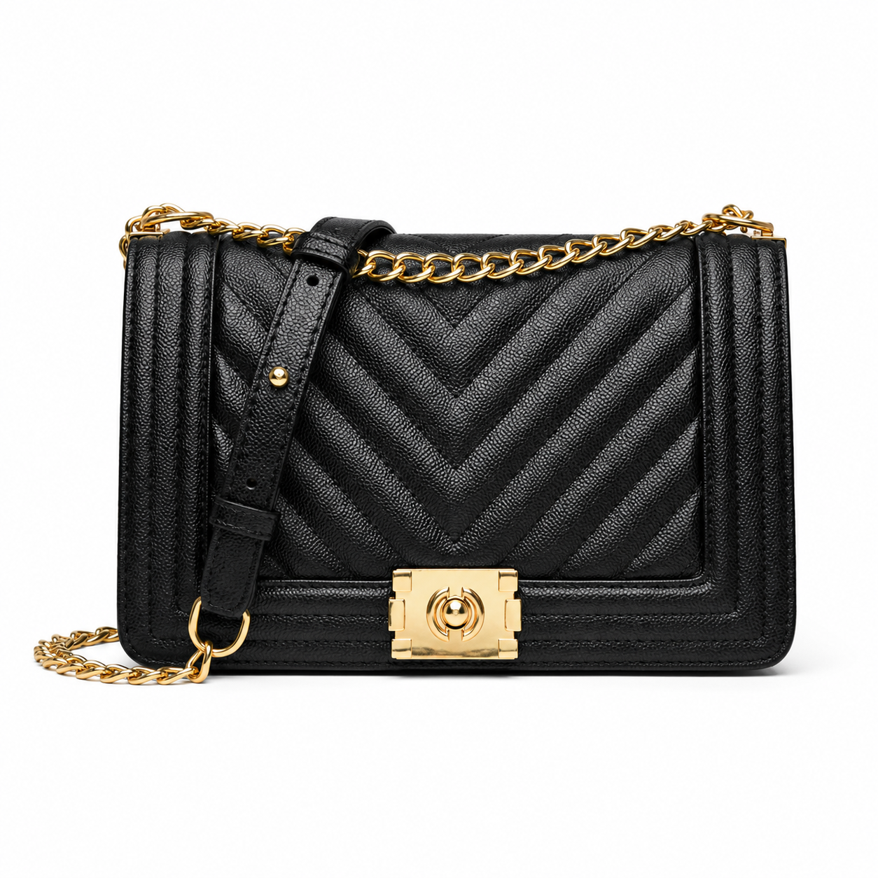 Classic Chevron Chain Shoulder Bag