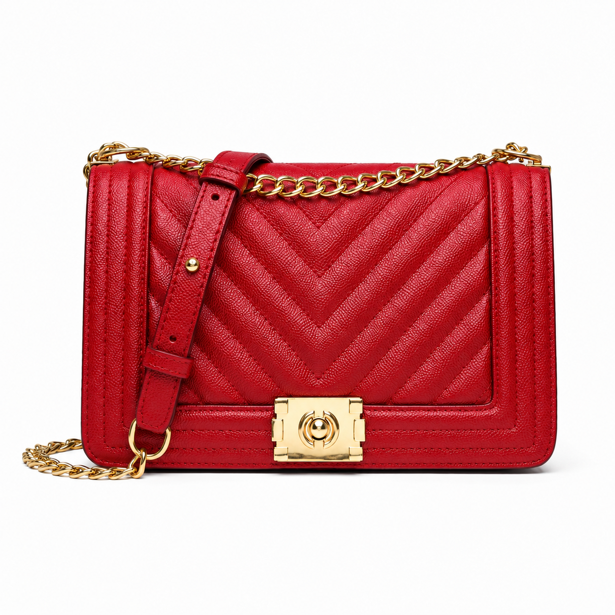 Classic Chevron Chain Shoulder Bag