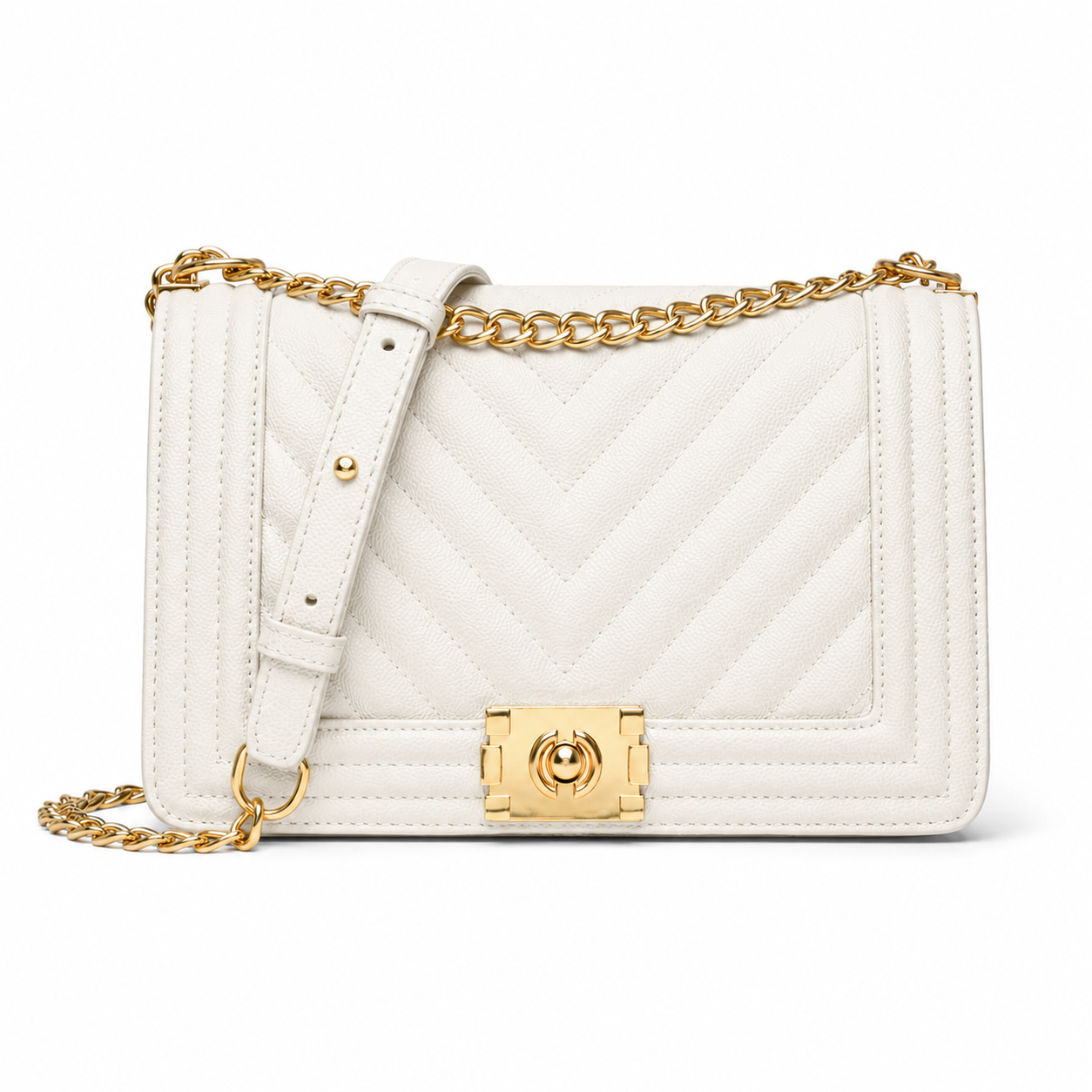 Classic Chevron Chain Shoulder Bag