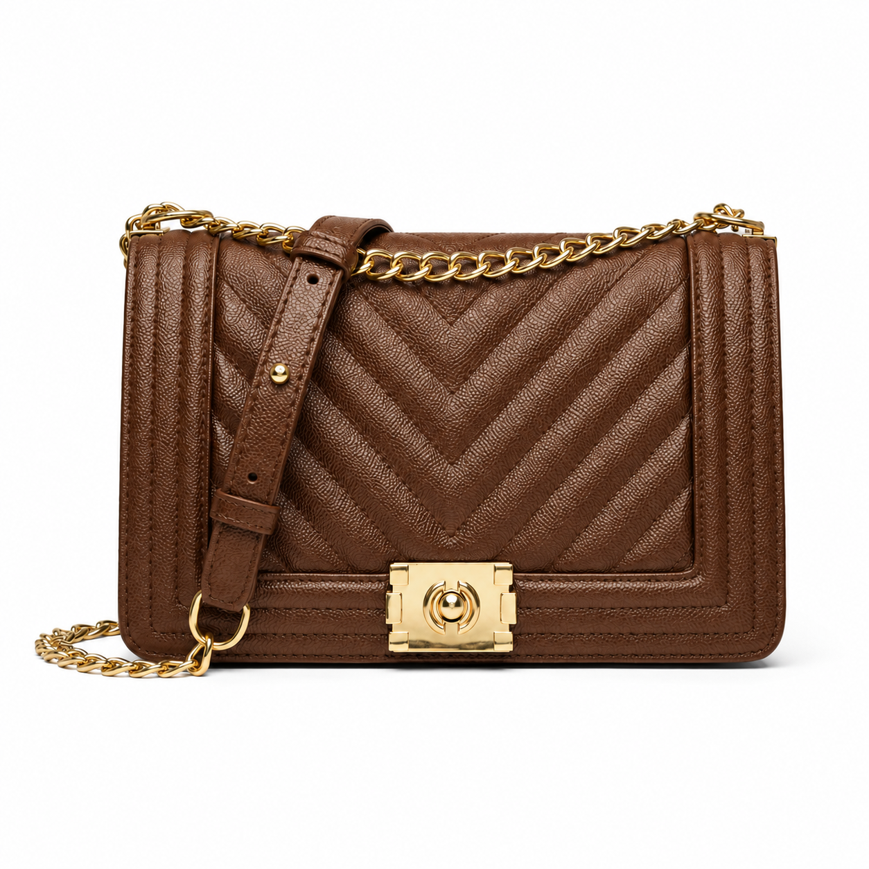 Classic Chevron Chain Shoulder Bag