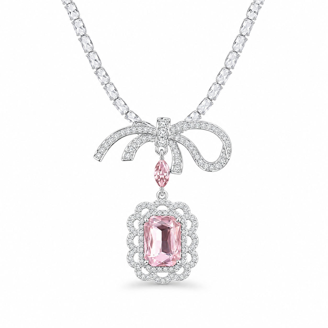 Blush Bow Crystal Jewelry Set