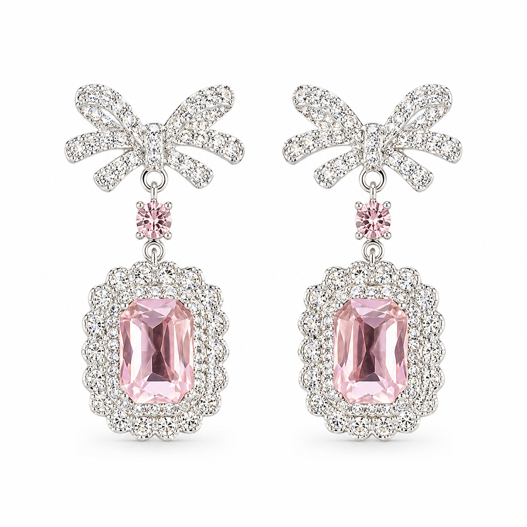 Blush Bow Crystal Jewelry Set
