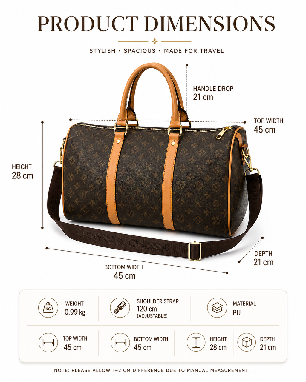 Classic Monogram Weekender Duffel Bag