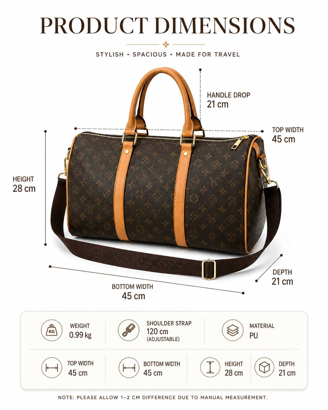 Classic Monogram Weekender Duffel Bag