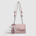 Blush Pearl Bow Chain Shoulder Bag