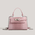 Title: Croc-Embossed Kelly-Inspired Mini Bag
