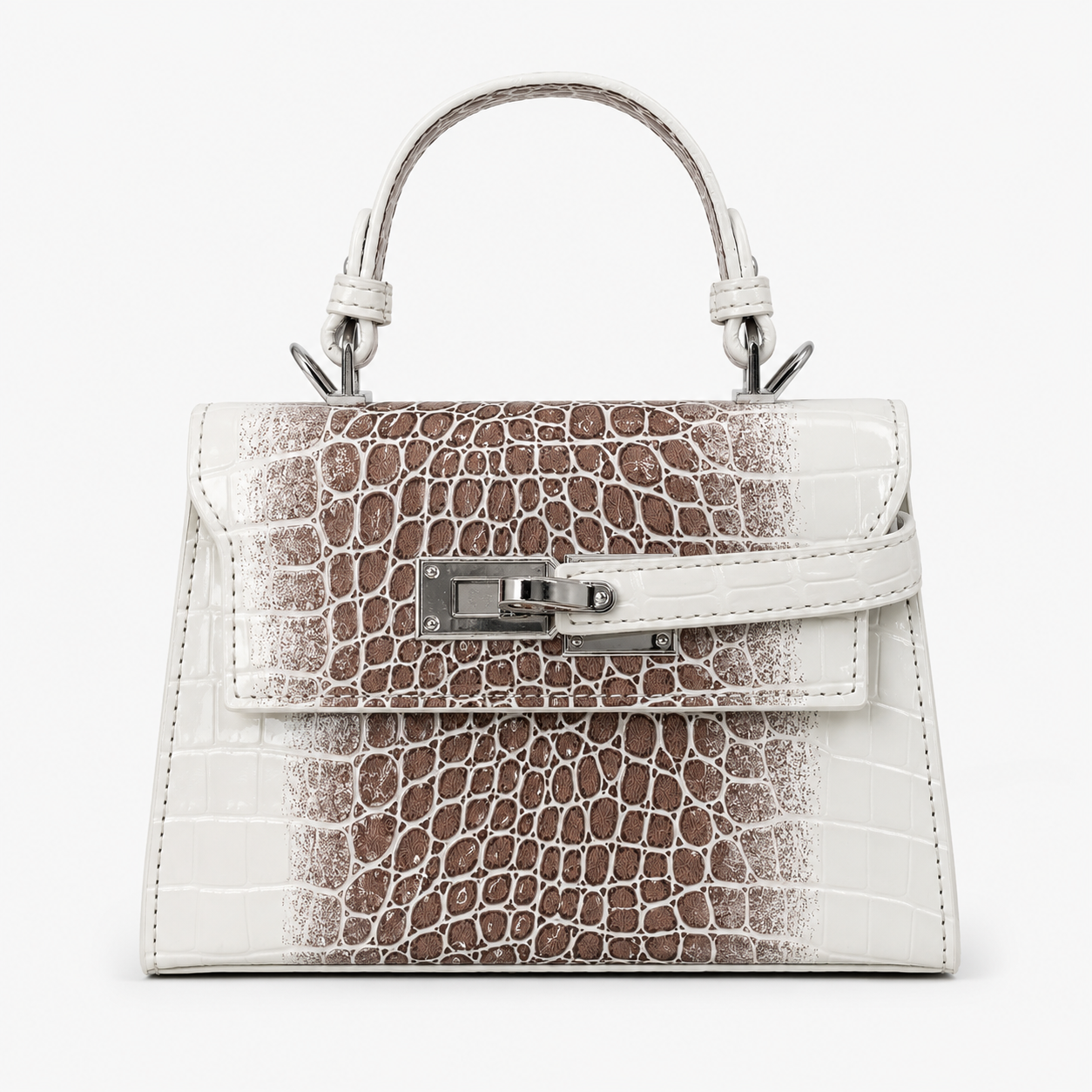 Title: Croc-Embossed Kelly-Inspired Mini Bag